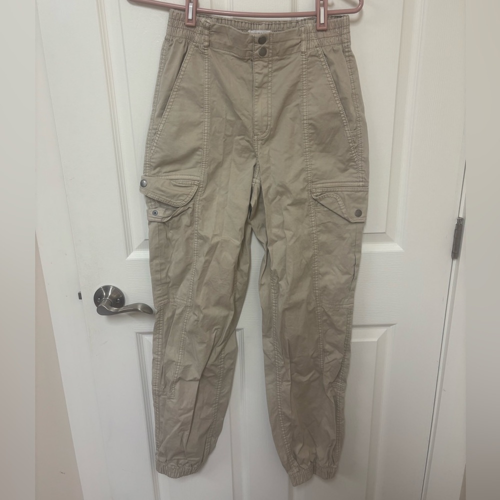 Garage Tan Cargo Pants with Button Flap Pockets